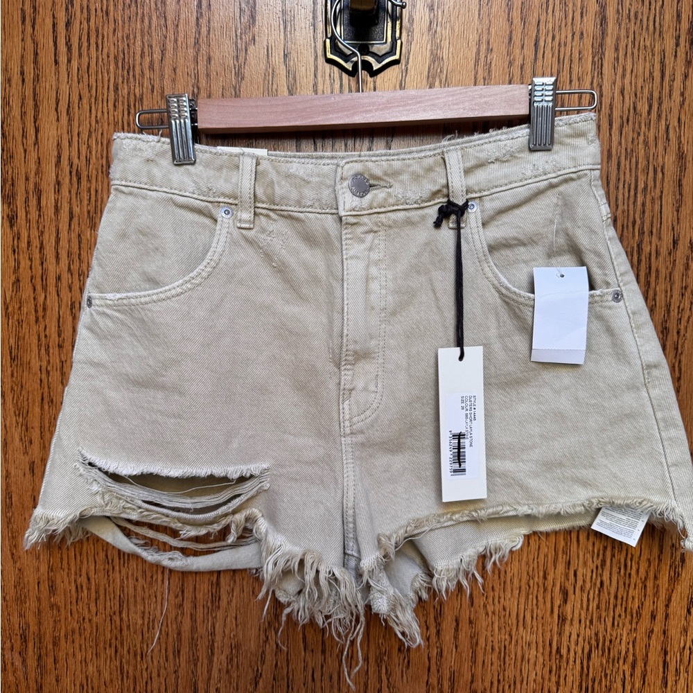 ROLLA'S Tan Distressed Jean Shorts